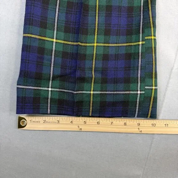 Vintage The Scotch House Pants Mens 35x28* Blue Green Tartan Plaid Wool Scottish - Picture 9 of 9